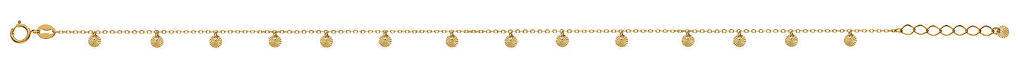 Fusskette Gelbgold 750 mit 15 Goldplättli