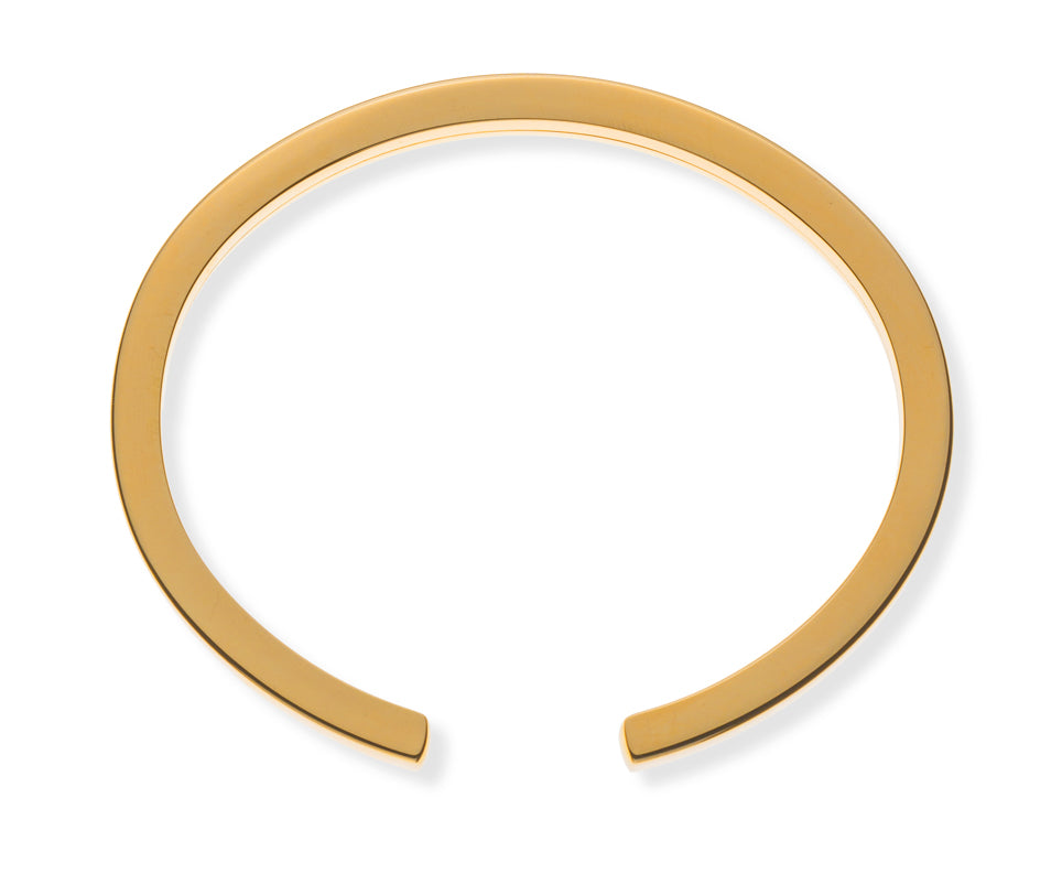Armreif Gelbgold 750, poliert, flexibel, quadratisches Profil, 4x4mm Innendurchmesser 50x58mm, Handarbeit