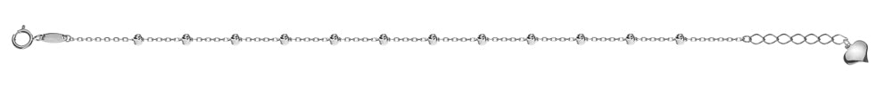 Armband Anker geschliffen Weissgold 750 mit 12 geschliffenen Kugeln