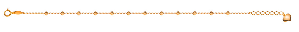 Armband Anker geschliffen Rotgold 750 mit 12 geschliffenen Kugeln