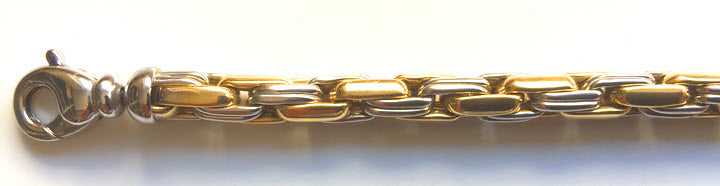 Armband Bicolor (Gelb-/Weissgold) 750 Handarbeit Kordel
