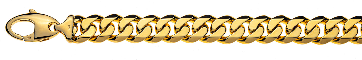 Panzer Bracelet geschliffen Gelbgold 750