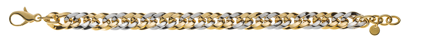 Armband Englischpanzer Bicolor (Gelb-/Weissgold) 750, 8mm