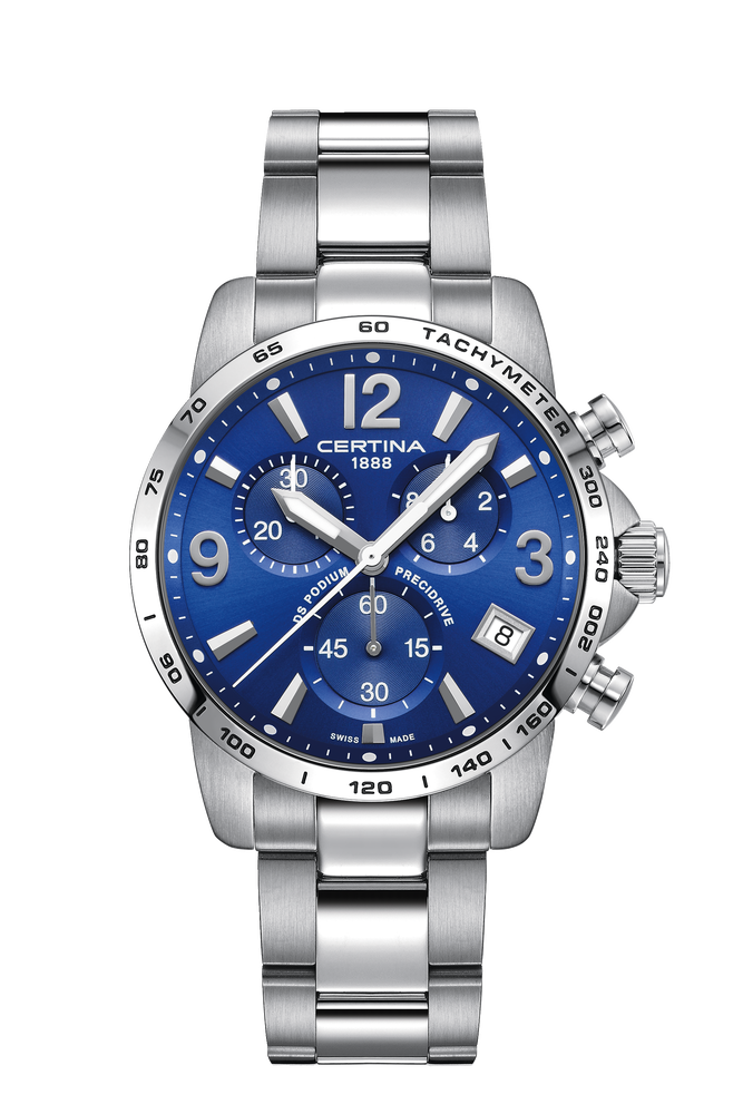 DS Podium Chronograph 1/10 sec blau
