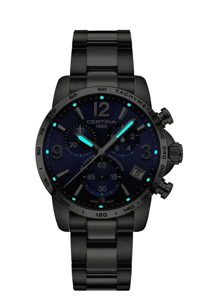 DS Podium Chronograph 1/10 sec blau