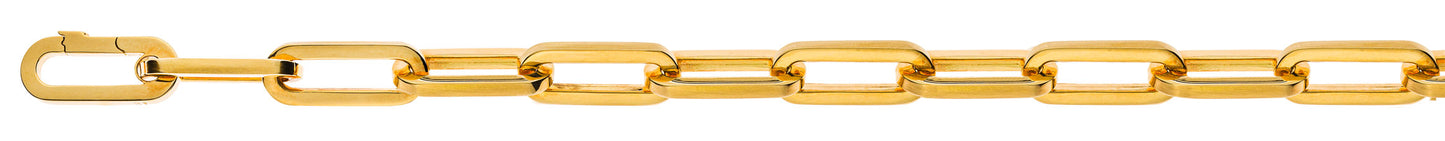Collier Anker oval Gelbgold 750 Handarbeit Carrédraht 2mm, satiniert/poliert, 7.8x