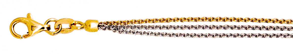 Rundanker Bicolor (Gelb-/Weissgold) 750 3-Reihig 2x WG 1x GG je