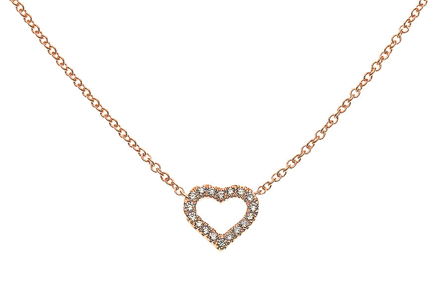 Collier 'Herz' Rotgold 750 mit 20 Brillanten H SI ct.