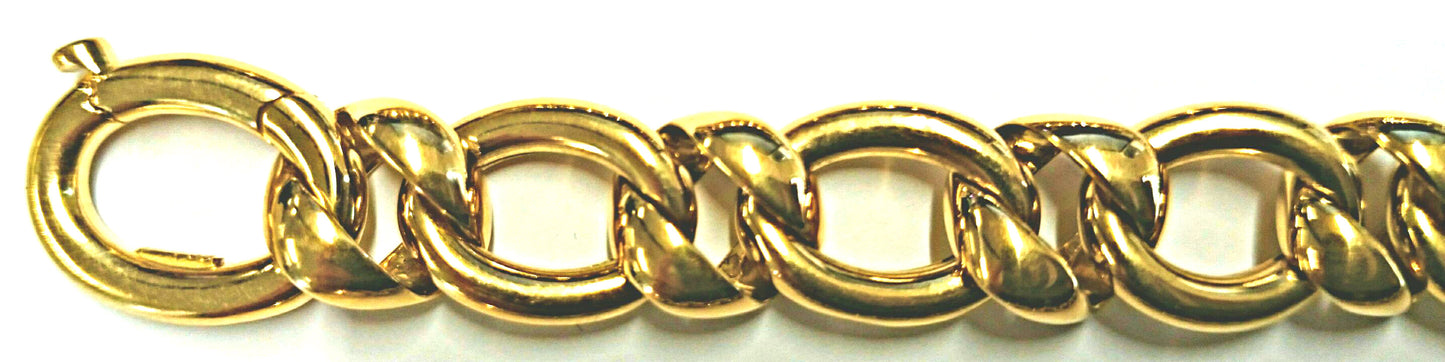 Armband Figaro 1+1 Gelbgold 750 Handarbeit poliert