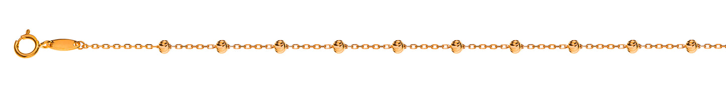 Collier Anker geschliffen Rotgold 750 mit 23 geschliffenen Kugeln