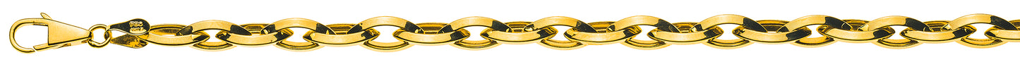 Navette Gelbgold 750 messerschliff, halbmassiv 6.6x
