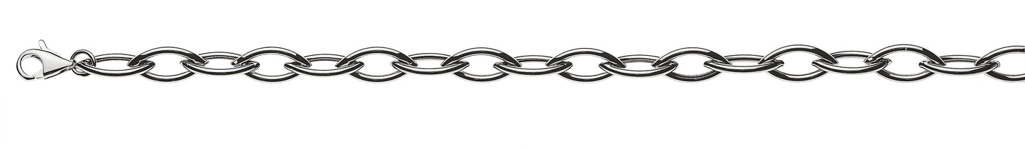 Navette Runddraht Weissgold 750 halbmassiv 7.3x