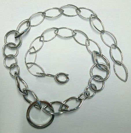 Collier Navette Weissgold 750, Handarbeit, fantasie