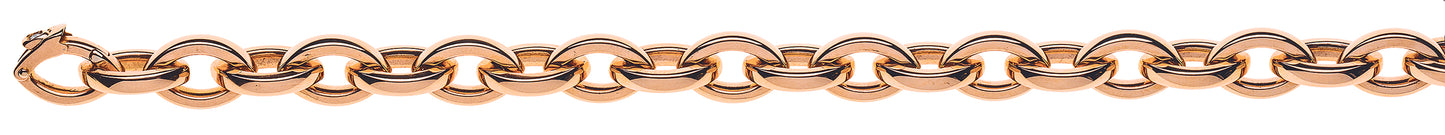 Collier Navette Rotgold 750 Handarbeit poliert, Carré-Draht, 1 Brillant H SI ct.