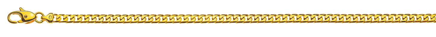 Panzer Collier geschliffen Gelbgold 375