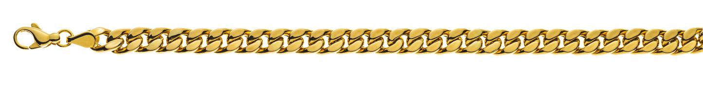 Panzer geschliffen Gelbgold 750 halbmassiv 7mm