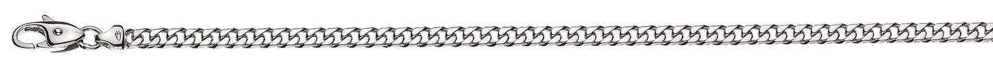 Panzer Armband geschliffen Weissgold 375