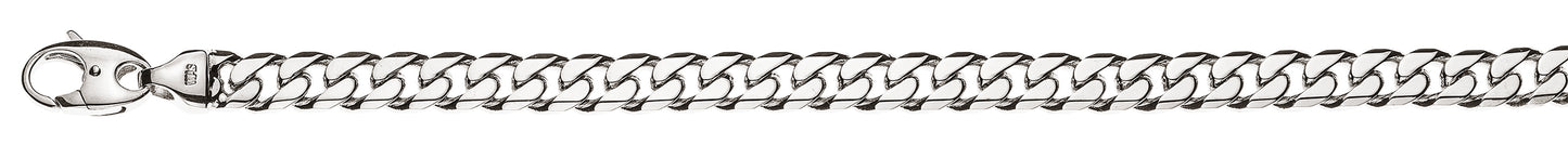 Panzer Collier geschliffen Weissgold 750