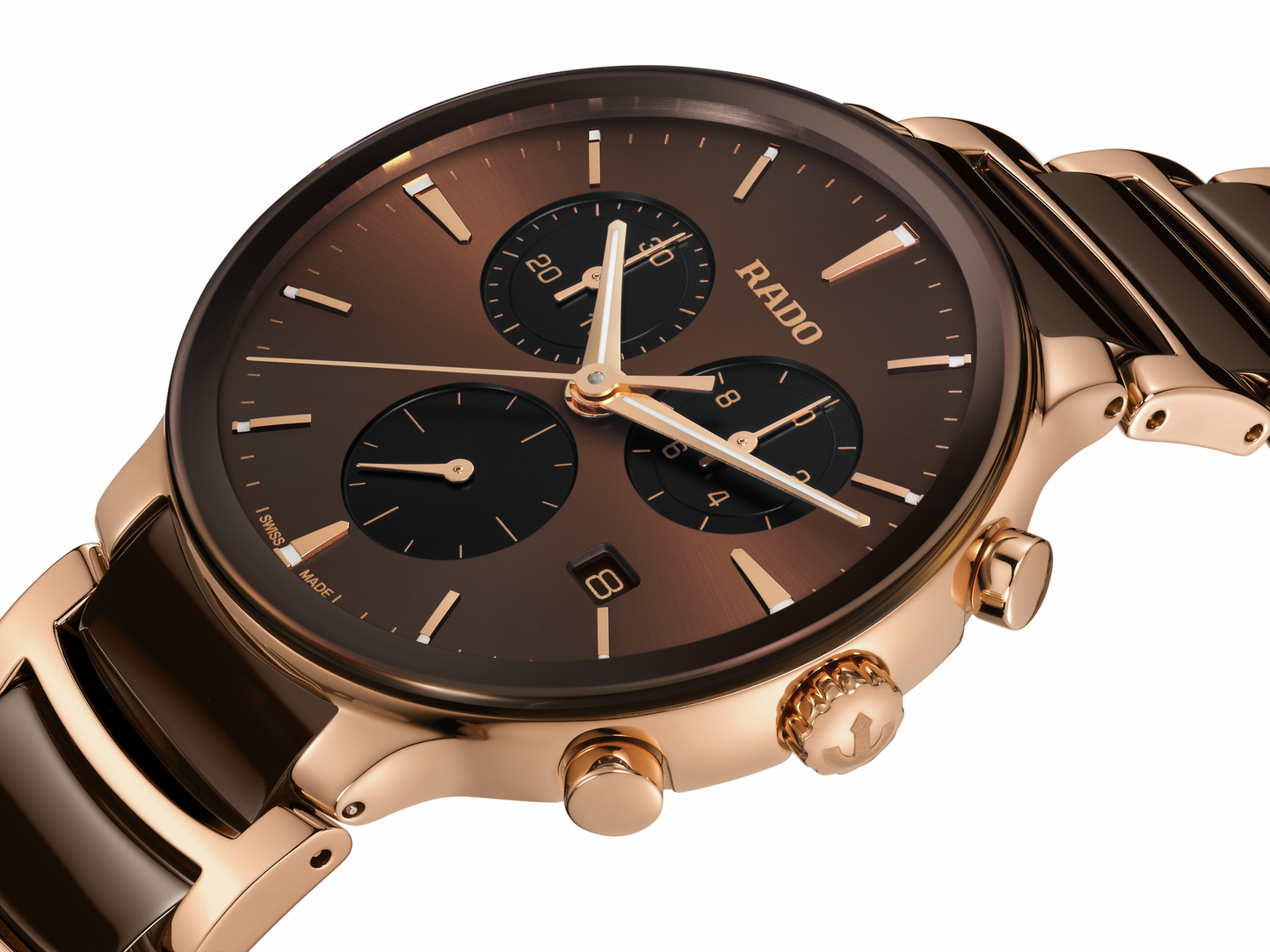 XL Uhr Centrix Chr. Q,rosa/br-R30212302