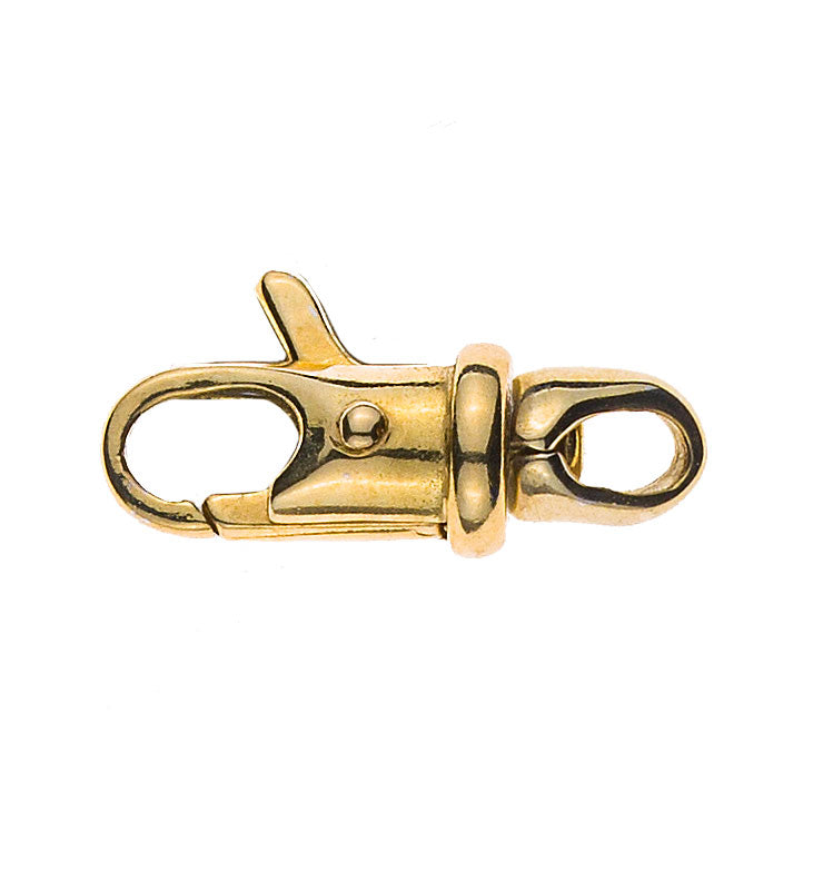 Karabiner Gelbgold 750, 16 x 5mm, 1.9gr drehbar rund