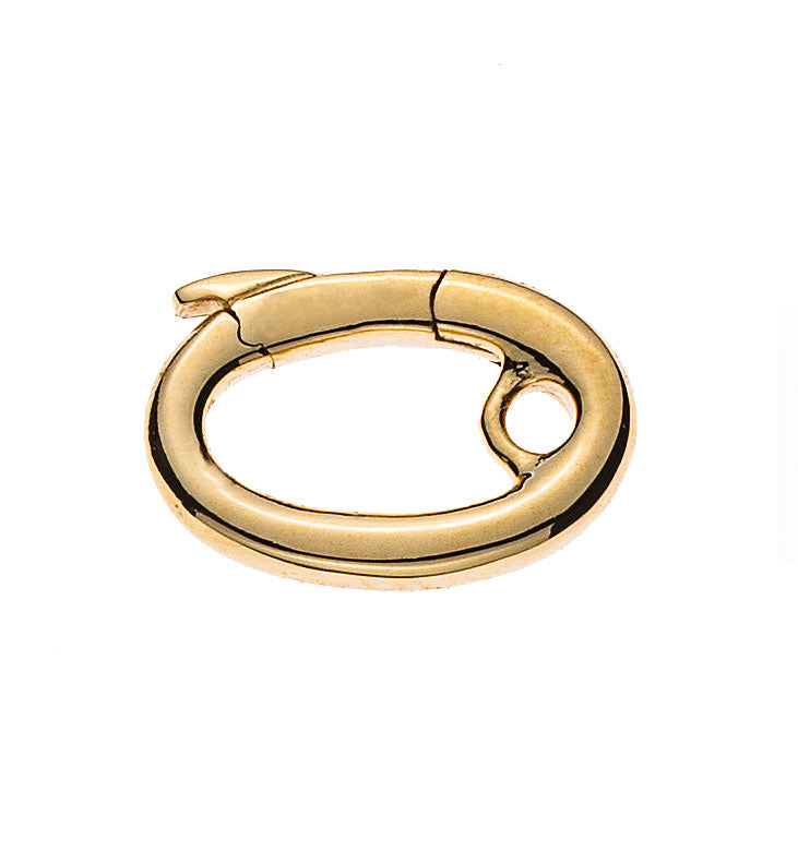 Karabiner Gelbgold 750, L: / / Dicke: 1.8mm 1.7gr, Klick oval