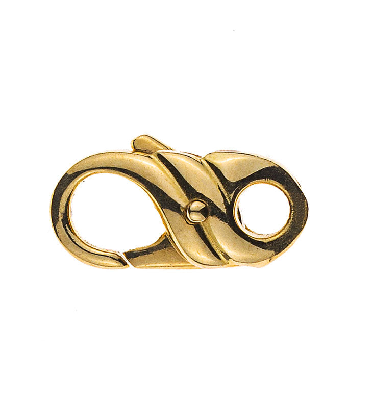 Karabiner Gelbgold 750, 15x7mm, ca. 2.2gr, verstiftet, fantasie