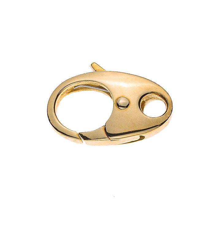 Karabiner Gelbgold 750, 11x10mm, ca. 3.5gr, verstiftet, oval