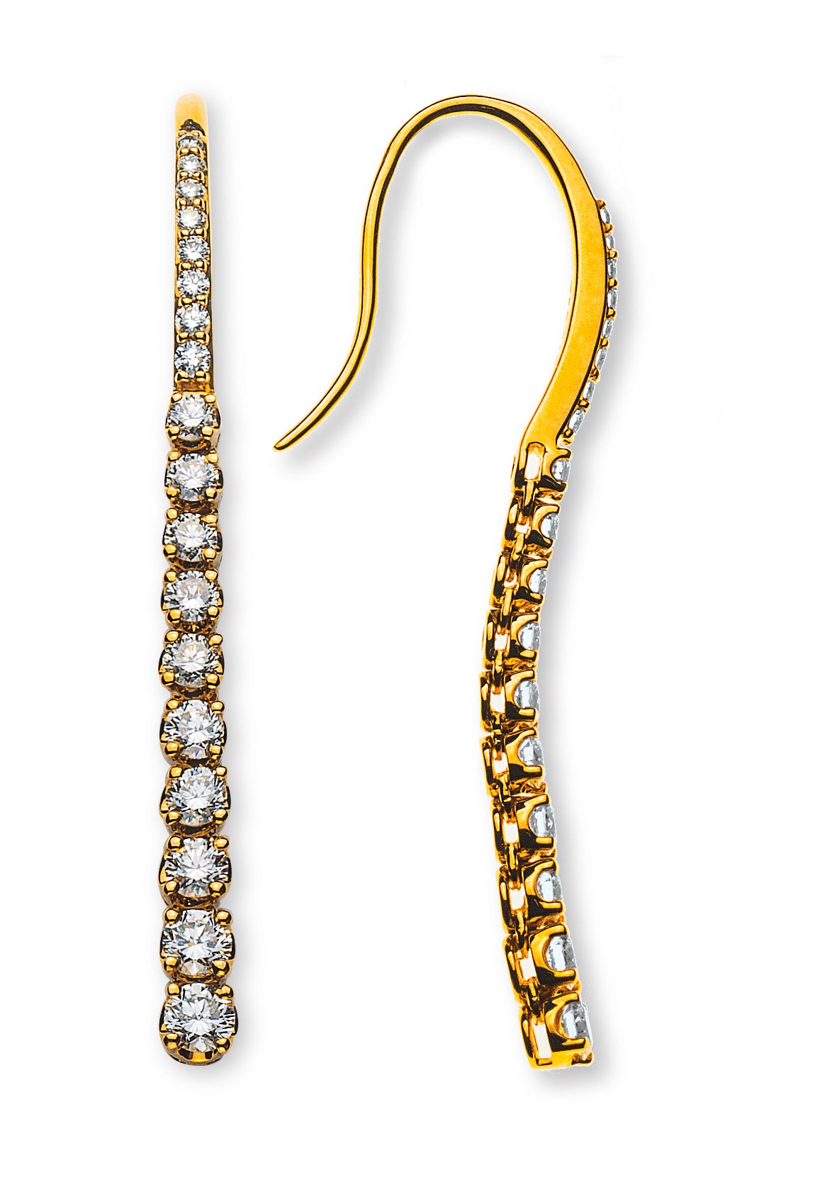 Diamantohrhänger Gelbgold 750 36 Brill. H SI ct.