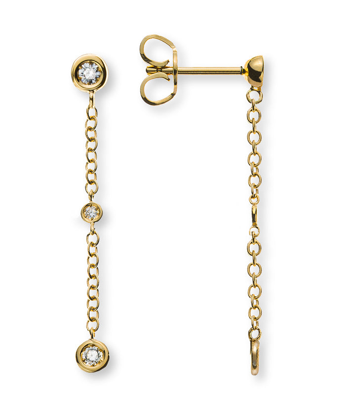 Diamantohrhänger Rundanker Gelbgold 750 mit 6 Brill. H SI ct.