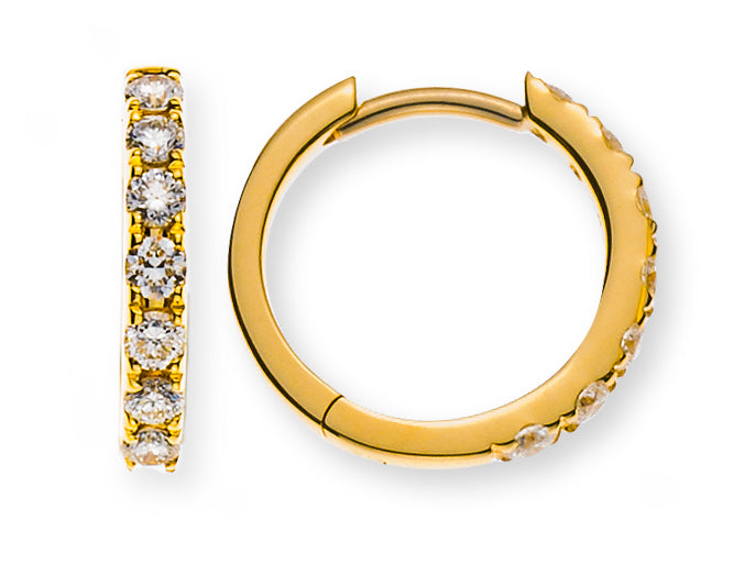 Kreolen mit Scharnier Gelbgold 750, 14 Brill. H SI ct.