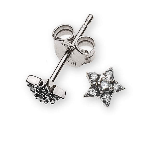 Diamantohrringe Weissgold 750 Sterne mit 12 Brill. H SI ct.