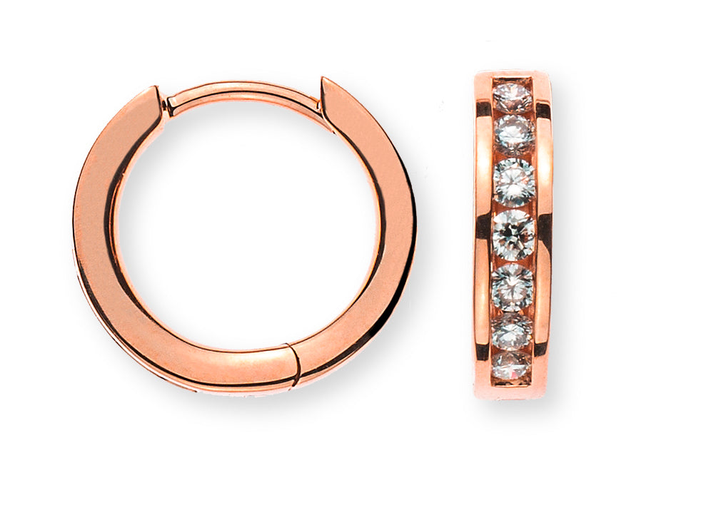 Kreolen mit Scharnier Rotgold 750 14 Brill. H SI ct.