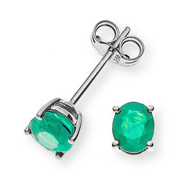 Ohrringe Weissgold 750 mit 2 Smaragden Total ct