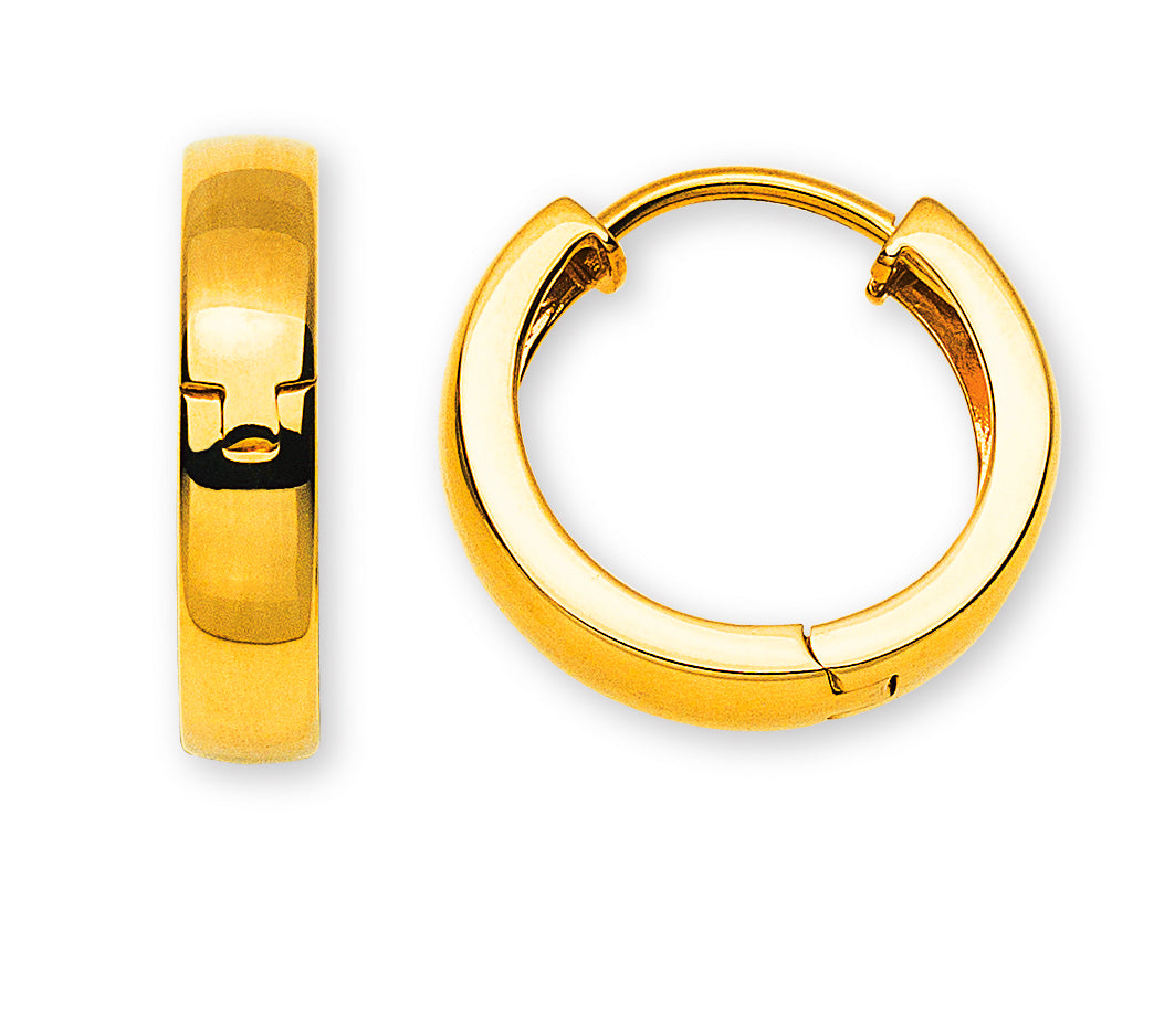 Kreolen Gelbgold 750 U-Profil mit Scharnier