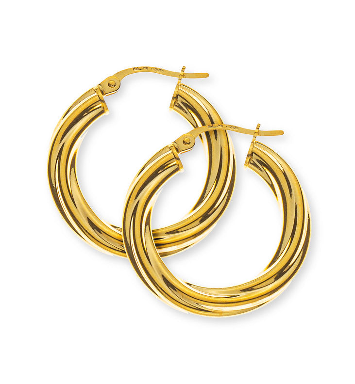 Kreolen Gelbgold 750, Runddraht , gedreht