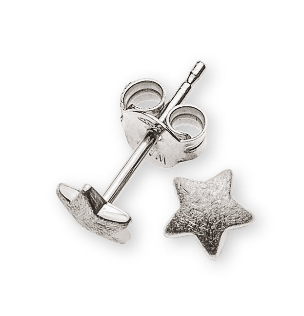 Ohrstecker Sterne Weissgold 750 eismatt