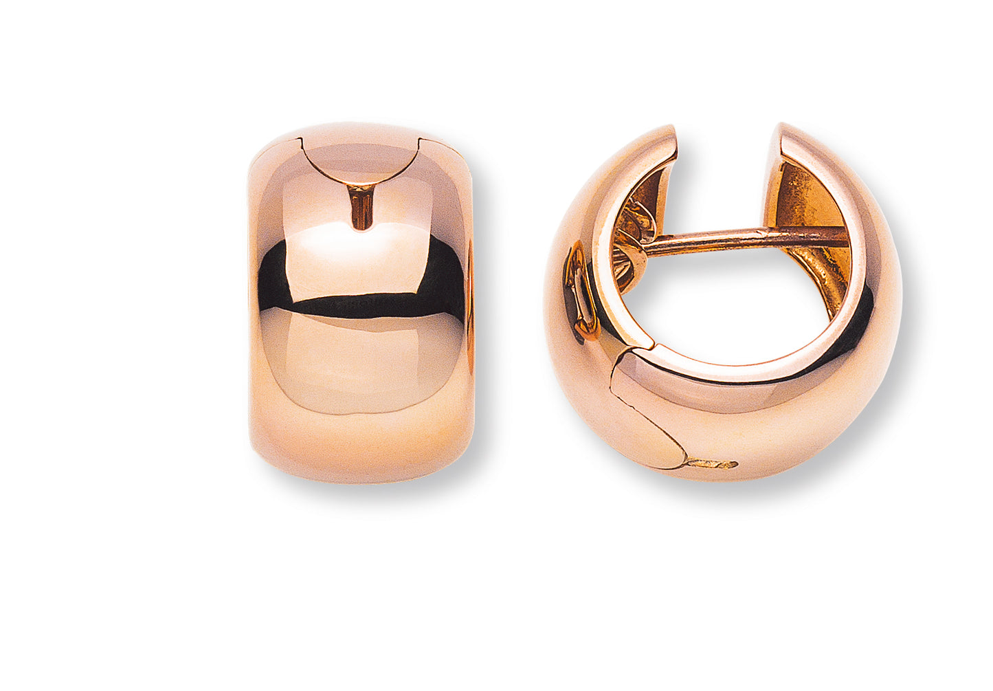 Kreolen Rotgold 750 bombiert Handarbeit mit Scharnier