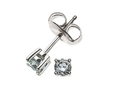 Solitär Ohrstecker 4-Griff-Fassung Weissgold 750 2 H SI Brillanten à je 0.05ct.