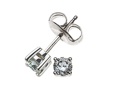 Solitär Ohrstecker 4-Griff-Fassung Weissgold 750 2 H SI Brillanten à je 0.08ct.