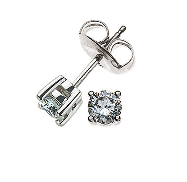 Solitär Ohrstecker 4-Griff-Fassung Weissgold 750 2 H SI Brillanten à je 0.10ct.