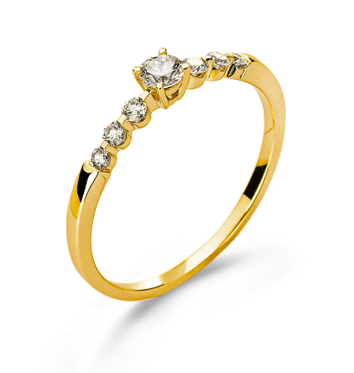 Ring Gelbgold 750 mit 6 Brillanten H SI Tot. & 1 Brillant H SI 0.12ct.