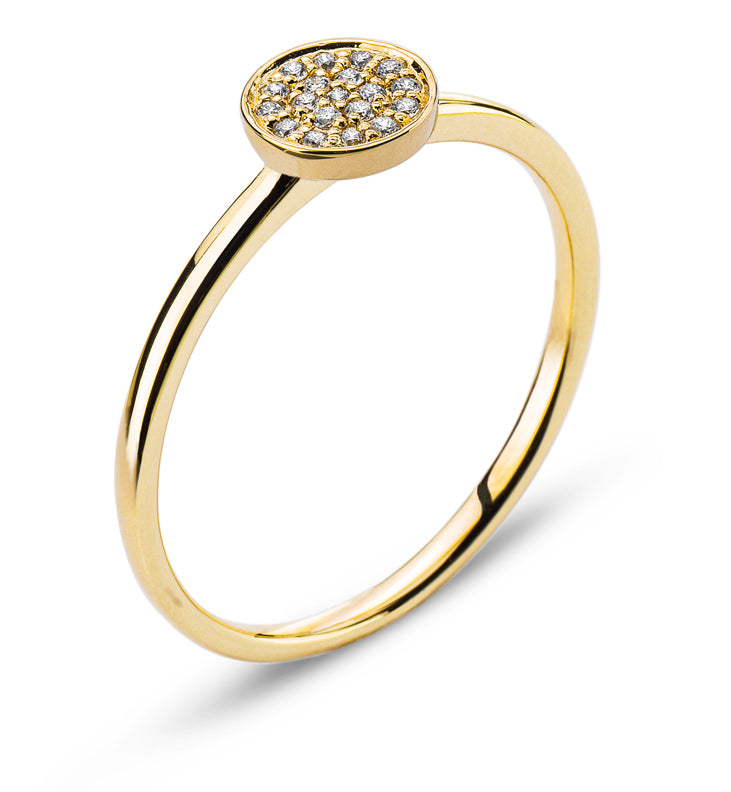 Ring Gelbgold 750 mit 19 Brillanten H SI ct.