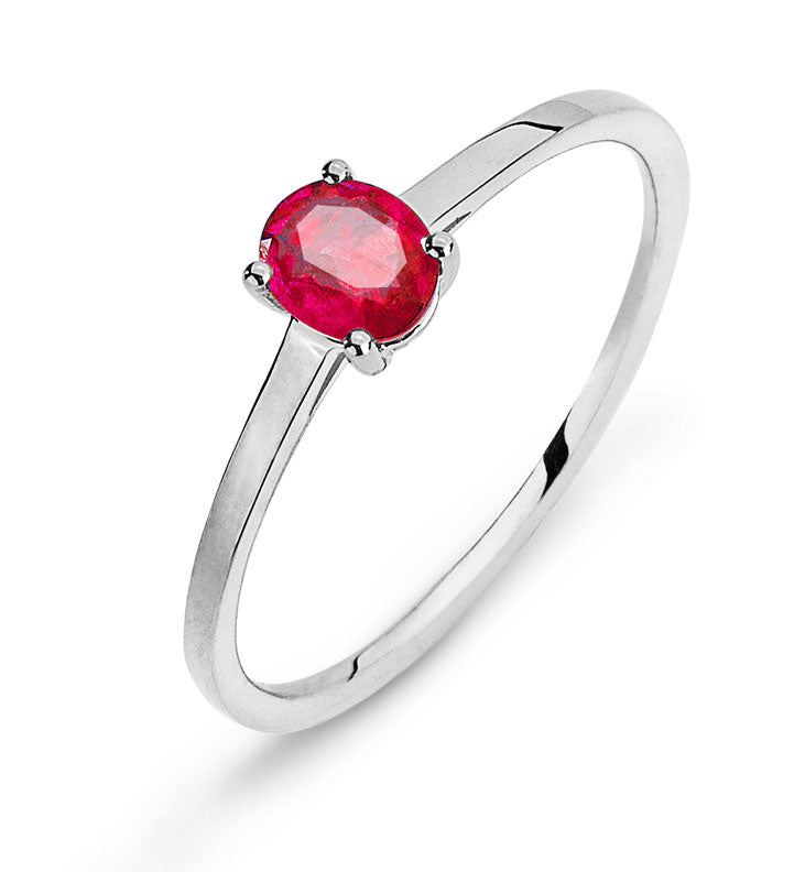 Ring Weissgold 750 mit Rubin 0ct.