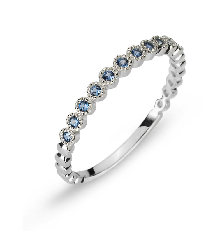 Ring Weissgold 750, mit 11 Safire ct.