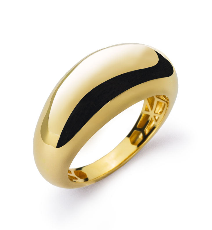 Ring Gelbgold 750 bombiert und poliert