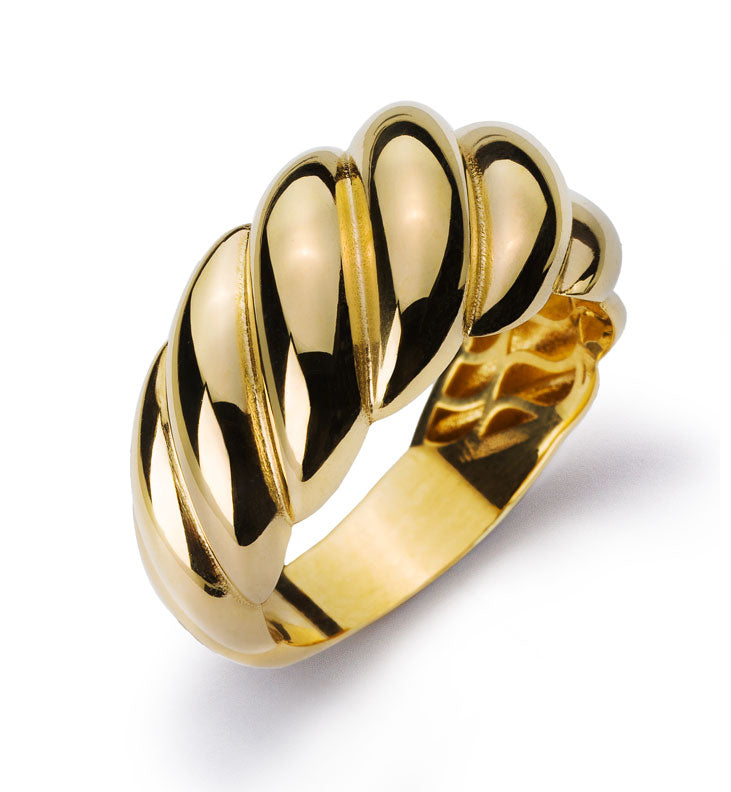 Ring Gelbgold 750 bombiert, gedreht und poliert