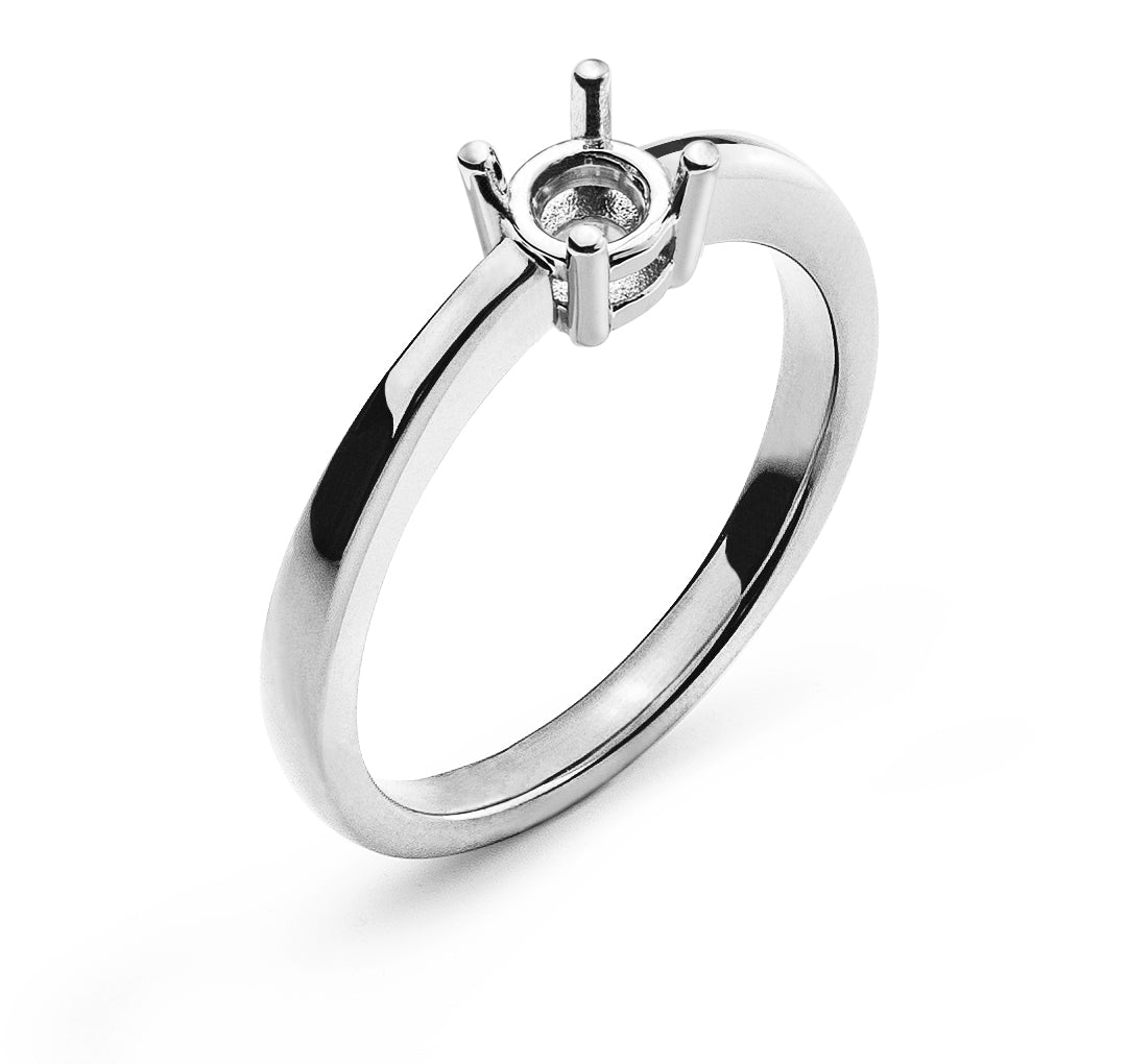 Solitär Ring 4-Griff-Fassung Rohling Weissgold 750 1.00ct.