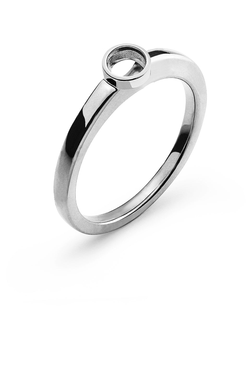 Solitär Ring Zargen-Fassung Rohling Weissgold 750 0ct.