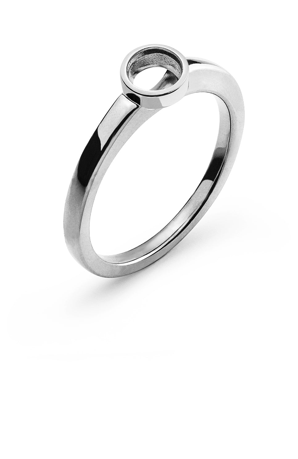 Solitär Ring Zargen-Fassung Rohling Weissgold 750 1.00ct.