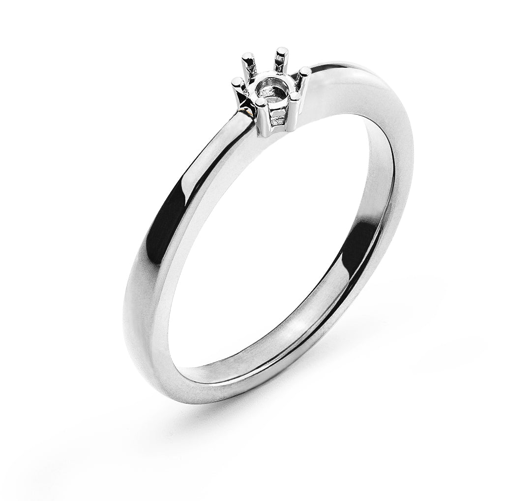 Solitär Ring 6-Griff-Fassung Rohling Weissgold 750 0ct.